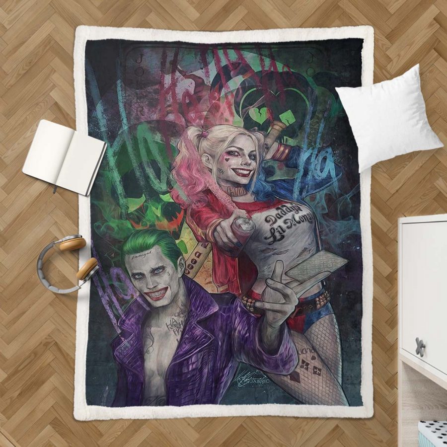 Joker und Harley Quinn 02 Decke - Fleecedecke – Bild 3