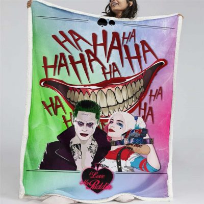 Joker und Harley Quinn 04 Decke - Fleecedecke