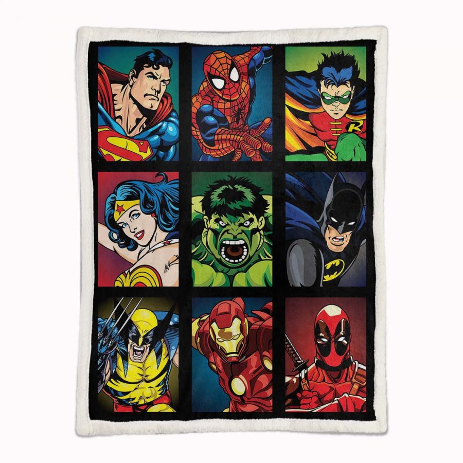 Superhelden DC Marvel Alle Charaktere 02 Decke - Fleecedecke – Bild 2