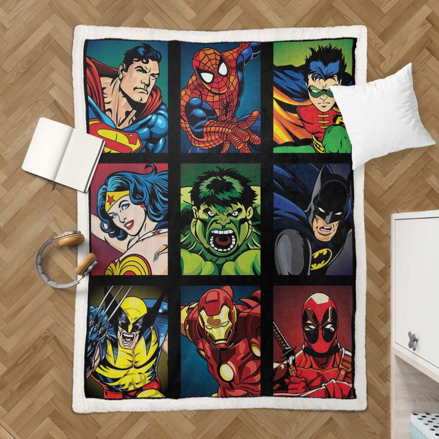Superhelden DC Marvel Alle Charaktere 02 Decke - Fleecedecke – Bild 3