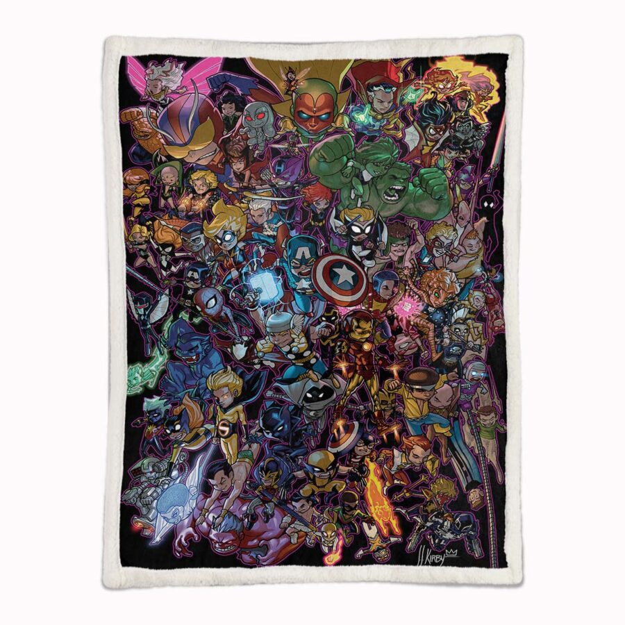 Superhelden DC Marvel Alle Charaktere 03 Decke - Fleecedecke – Bild 2