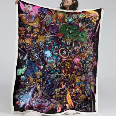 Superhelden DC Marvel Alle Charaktere 03 Decke - Fleecedecke