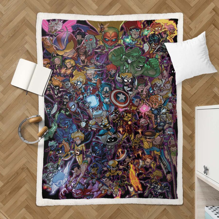 Superhelden DC Marvel Alle Charaktere 03 Decke - Fleecedecke – Bild 3