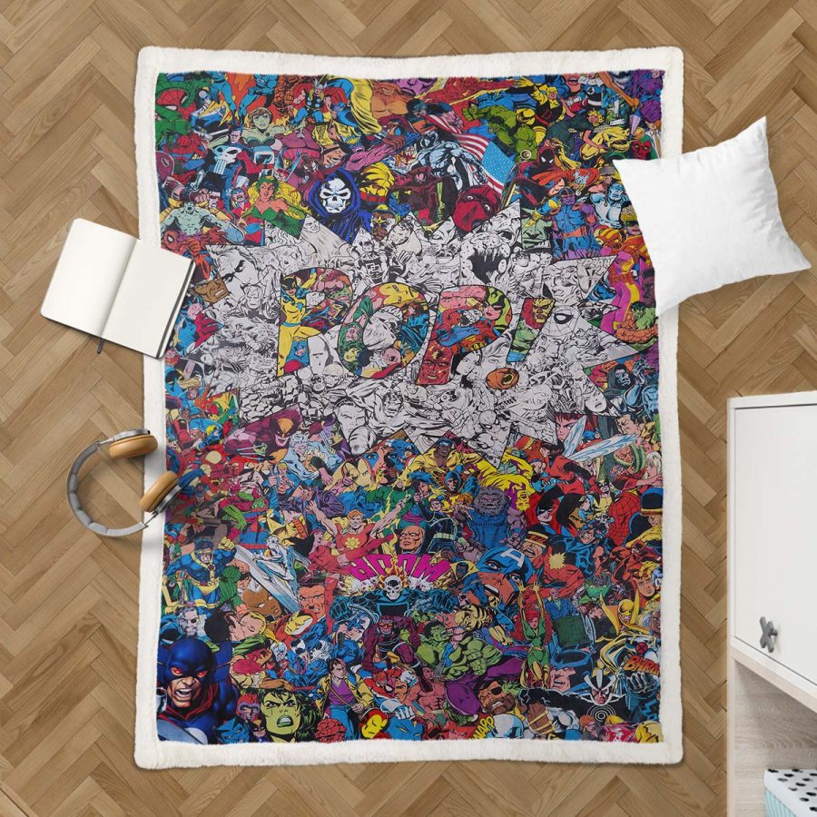 Superhelden DC Marvel Alle Charaktere Decke - Fleecedecke – Bild 3