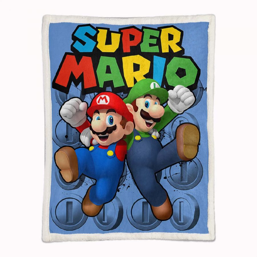 Super Mario und Luci Nintendo-Spielfiguren 04 Decke - Fleecedecke – Bild 2