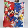 Super Mario und Sonic Spielfiguren 01 Decke - Fleecedecke