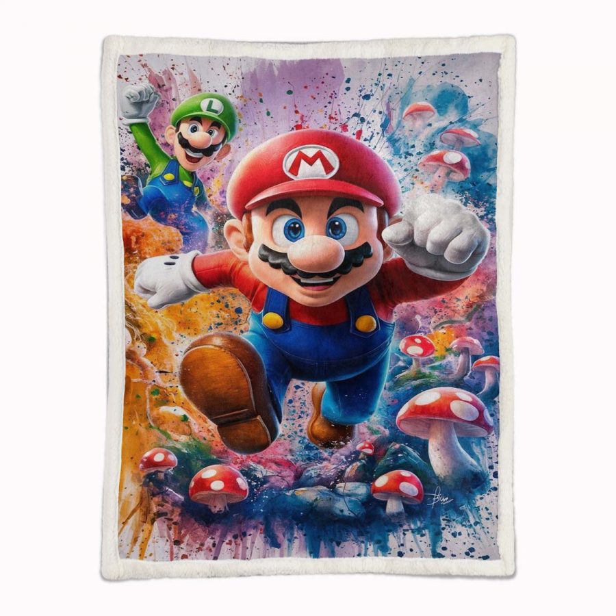 Super Mario Luci und Mushroom Decke - Fleecedecke – Bild 2