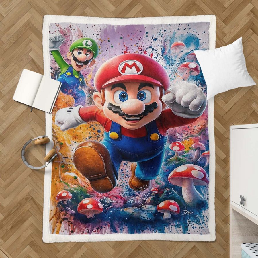 Super Mario Luci und Mushroom Decke - Fleecedecke – Bild 3