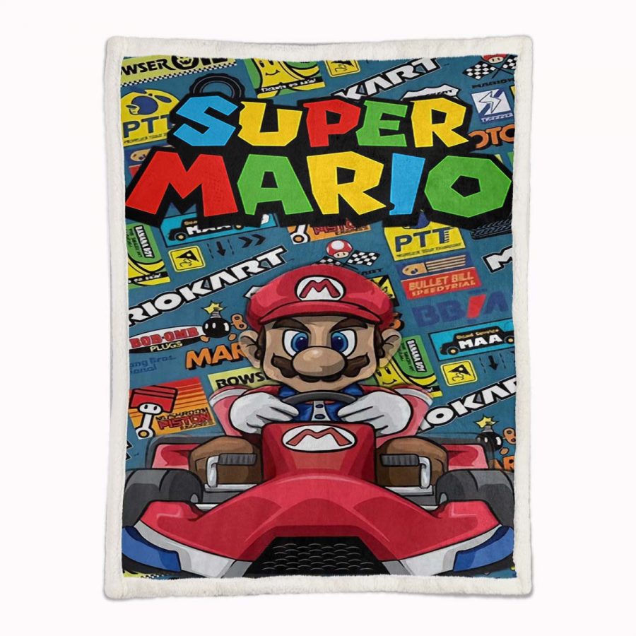 Super Mario Mario Race Decke - Fleecedecke – Bild 2