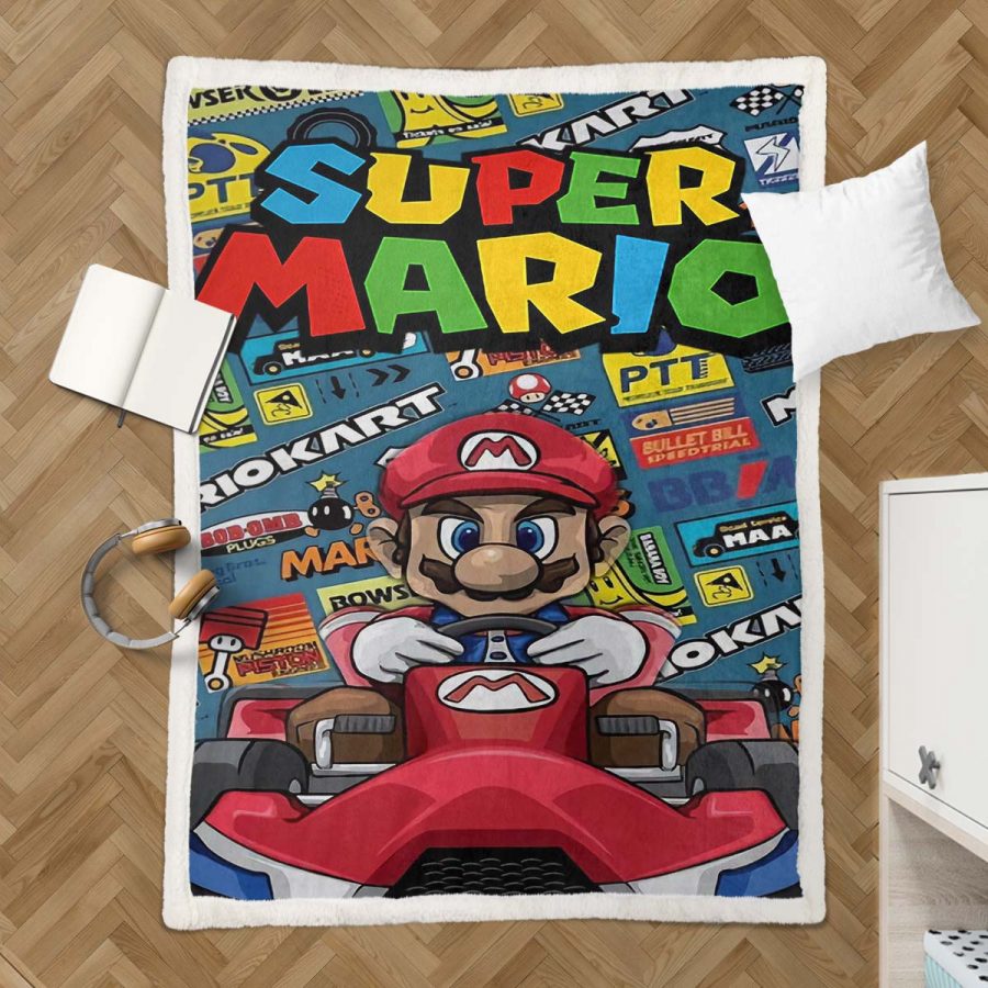 Super Mario Mario Race Decke - Fleecedecke – Bild 3