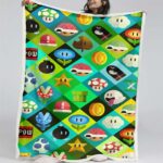 Super Mario Nintendo Spielfiguren 01 Decke – Fleecedecke