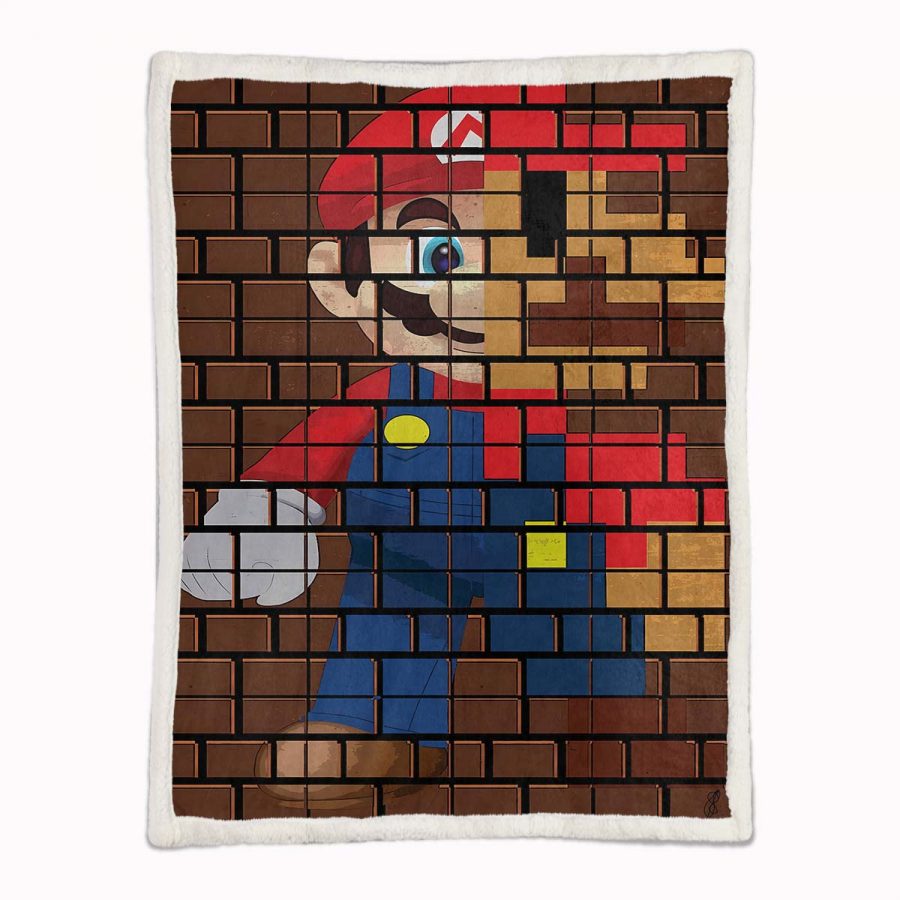 Super Mario Nintendo Spielfiguren 05 Decke - Fleecedecke – Bild 2