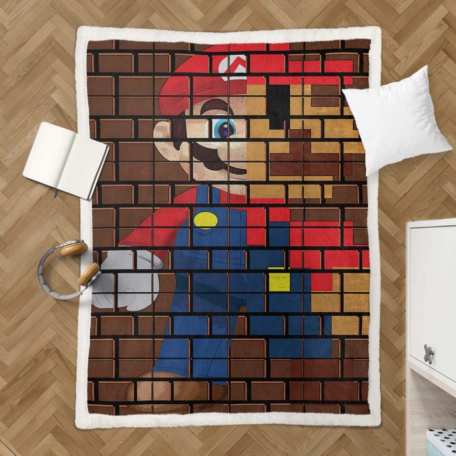 Super Mario Nintendo Spielfiguren 05 Decke - Fleecedecke – Bild 3