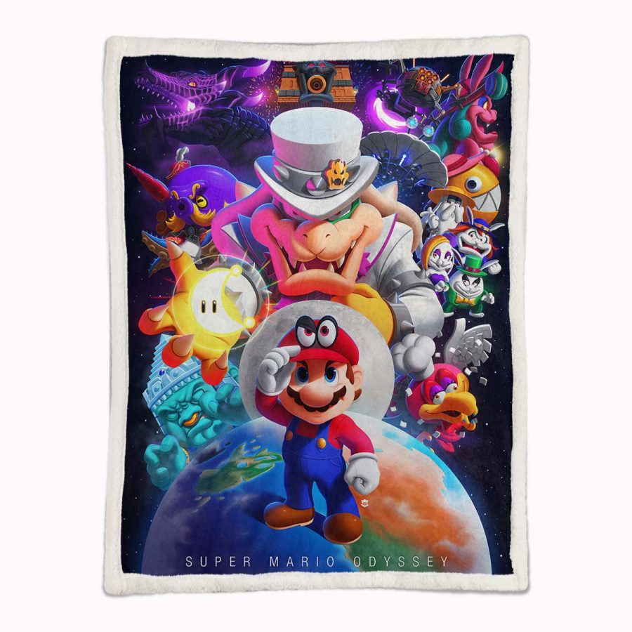 Super Mario Nintendo Spielfiguren 07 Decke - Fleecedecke – Bild 2