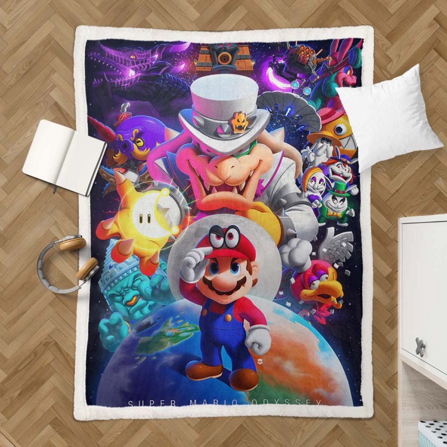 Super Mario Nintendo Spielfiguren 07 Decke - Fleecedecke – Bild 3