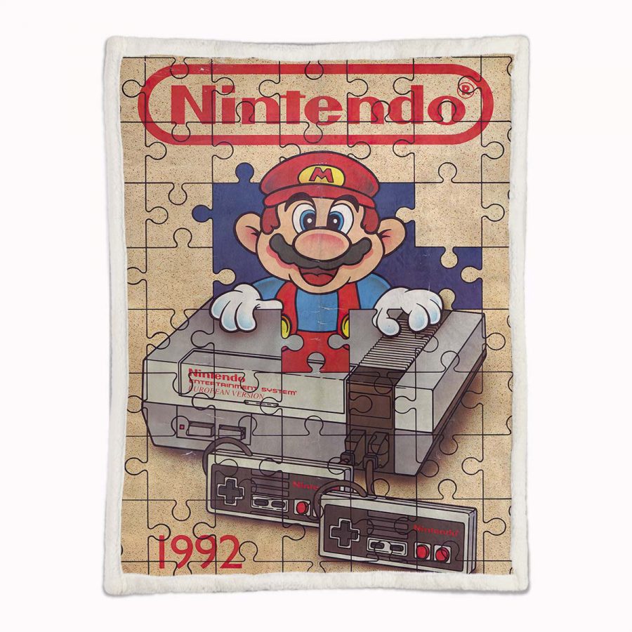 Super Mario Nintendo Spielfiguren 08 Decke - Fleecedecke – Bild 2