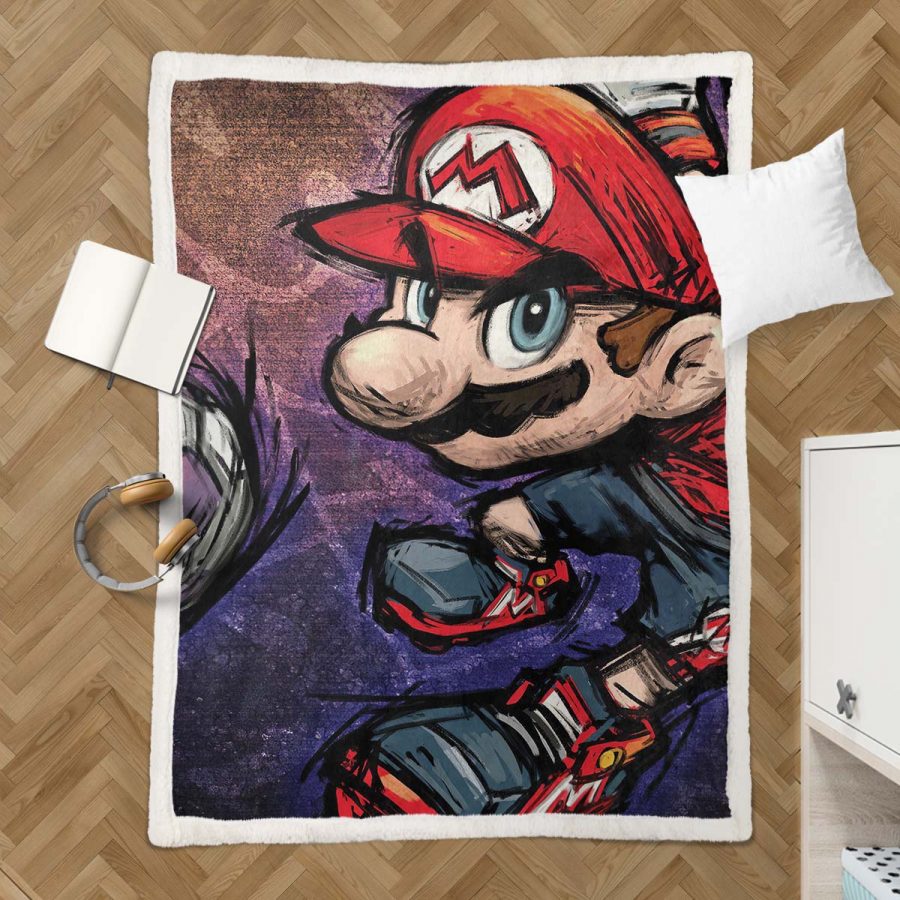 Super Mario Nintendo Spielfiguren 09 Decke - Fleecedecke – Bild 3