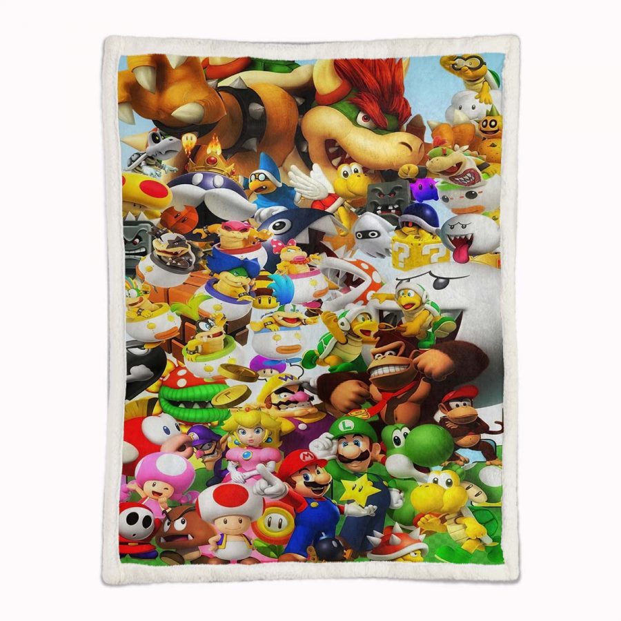 Super Mario Nintendo-Spielfiguren 11 Decke - Fleecedecke – Bild 2