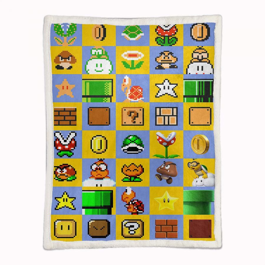 Super Mario Nintendo Spielfiguren 14 Decke - Fleecedecke – Bild 2