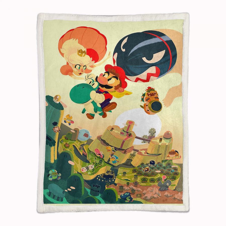 Super Mario Nintendo Spielfiguren 15 Decke - Fleecedecke – Bild 2