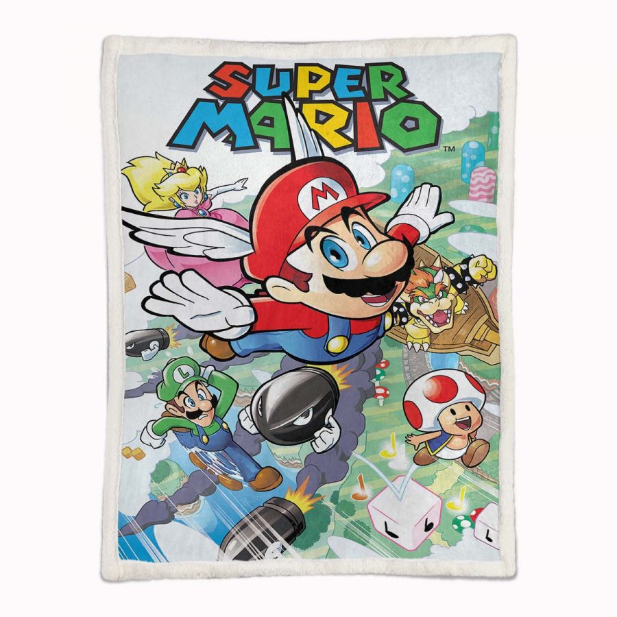 Super Mario Nintendo-Spielfiguren 16 Decke - Fleecedecke – Bild 2