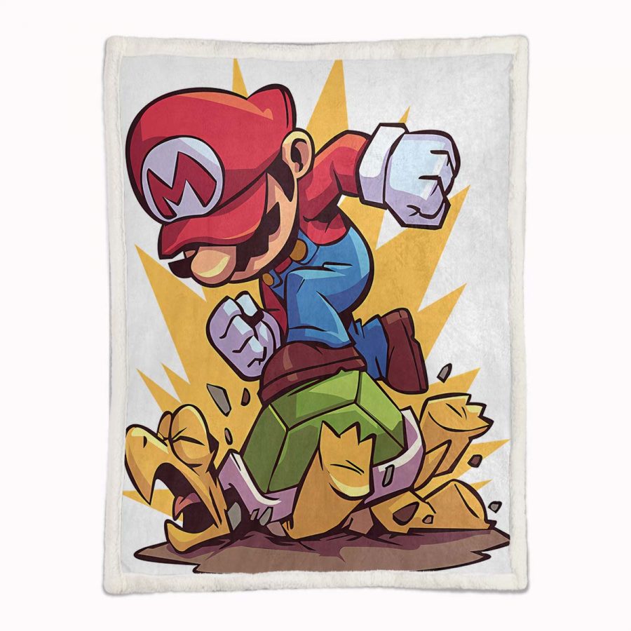 Super Mario Nintendo Spielfiguren 17 Decke - Fleecedecke – Bild 2