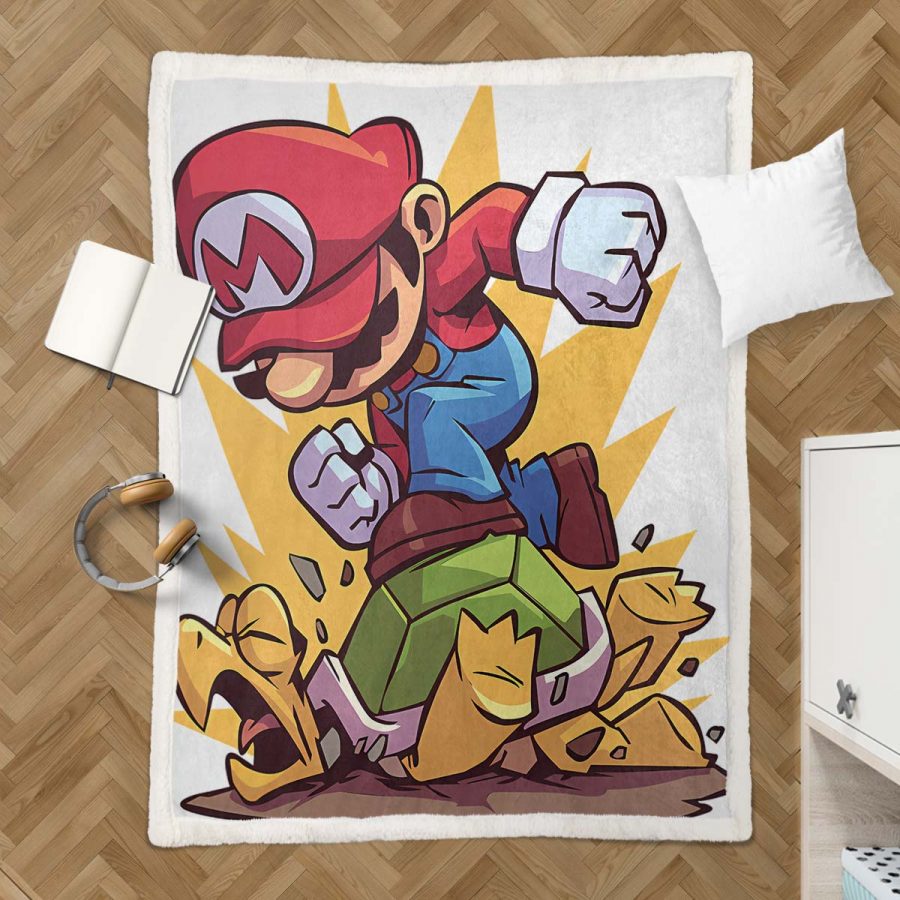 Super Mario Nintendo Spielfiguren 17 Decke - Fleecedecke – Bild 3