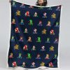 Super Mario Nintendo Spielfiguren Muster 12 Decke - Fleecedecke