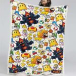 Super Mario Nintendo Spielfiguren Muster 13 Decke – Fleecedecke