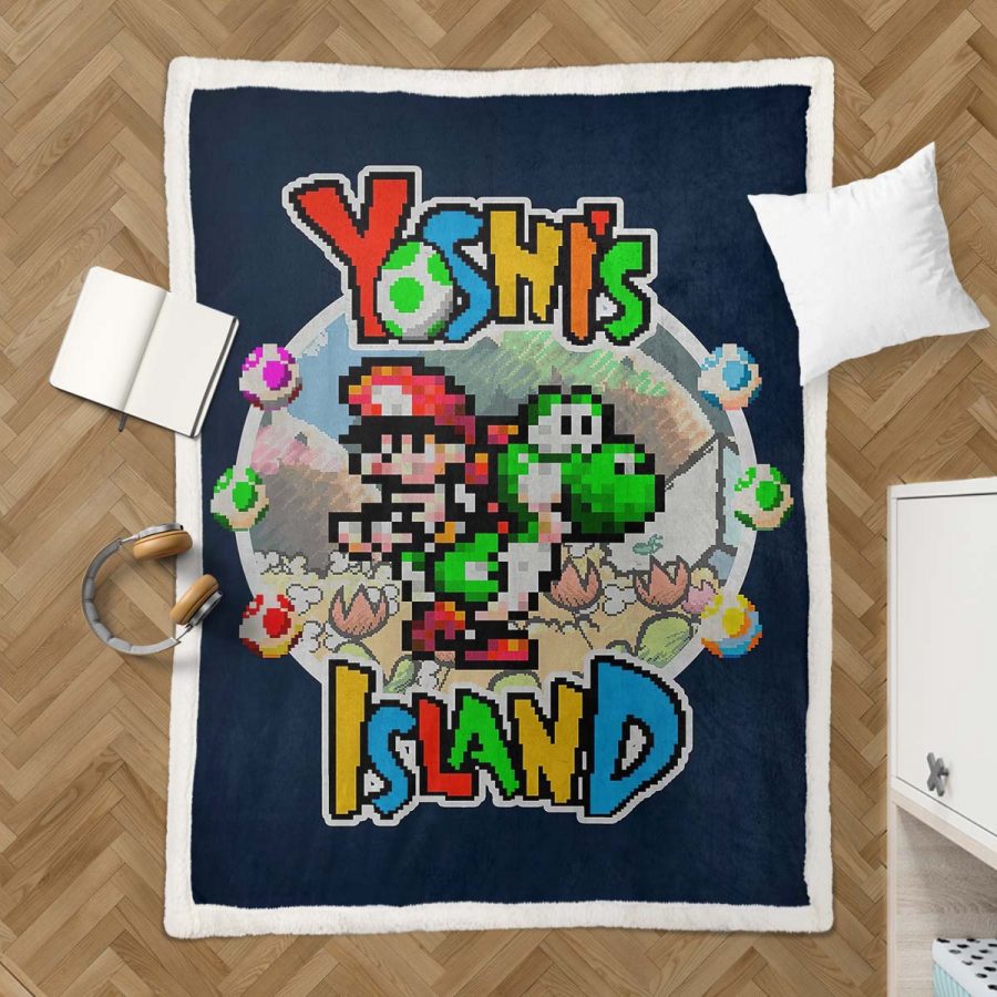 Super Mario Nintendo-Spiel Yoshis Insel Decke - Fleecedecke – Bild 3