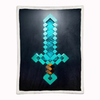 Alternative view of Schwert im Minecraft-Spiel 01 Decke - Fleecedecke