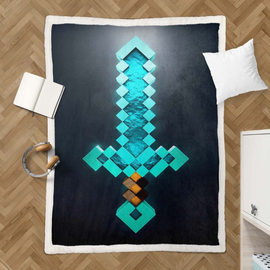 Schwert im Minecraft-Spiel 01 Decke - Fleecedecke – Bild 3