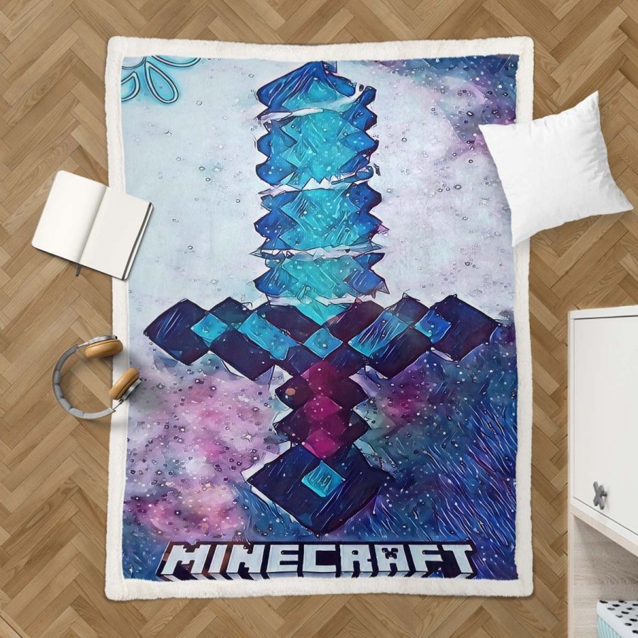 Schwert im Minecraft-Spiel 02 Decke - Fleecedecke – Bild 3