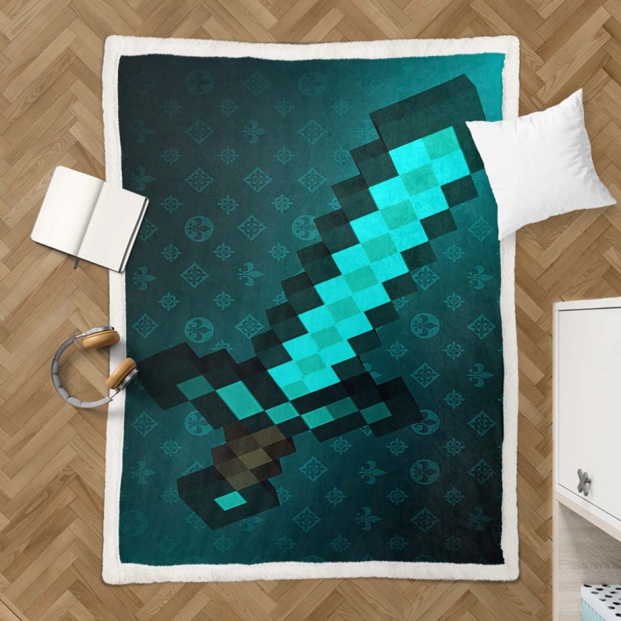 Schwert im Minecraft-Spiel 03 Decke - Fleecedecke – Bild 3