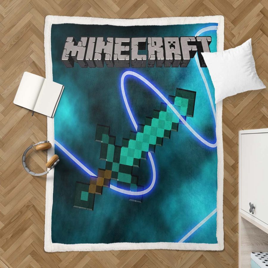 Schwert im Minecraft-Spiel 04 Decke - Fleecedecke – Bild 3
