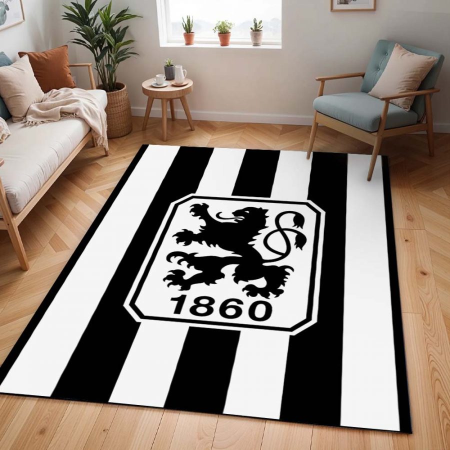 TSV 1860 München schwarz-weißer Hintergrund 01 Teppich – Bild 2