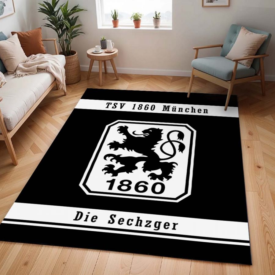 TSV 1860 München schwarzer Hintergrund 04 Teppich – Bild 2