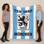 TSV 1860 München blau weißer Hintergrund Fleecedecke – Decke