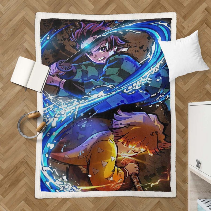 Tanjiro und Zenitsu Demon Slayer 03 Decke - Fleecedecke – Bild 3