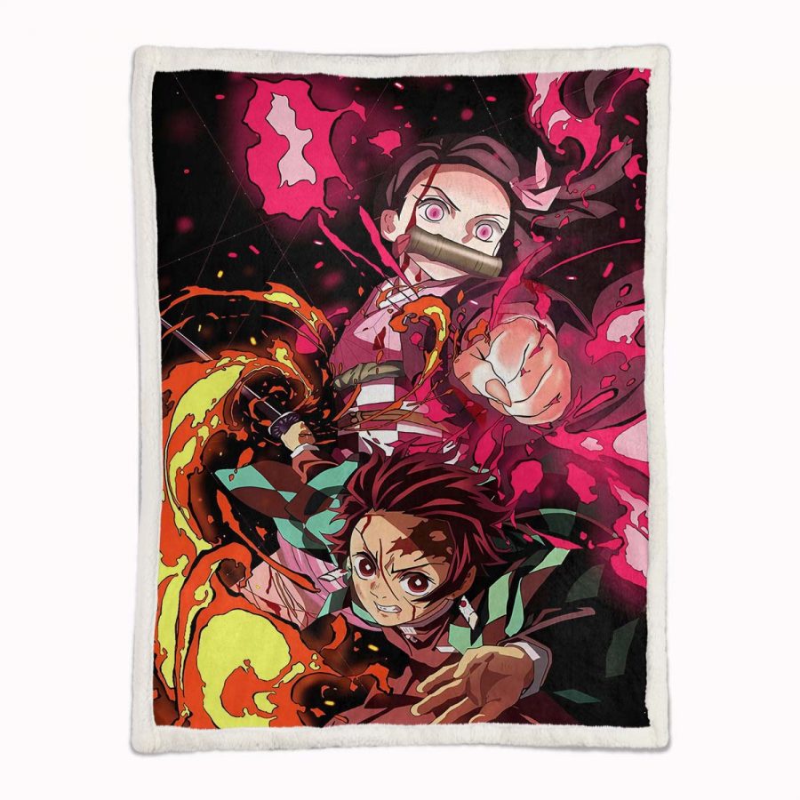 Tanjiro-Brüder Tanjiro Kamado Nezuko Kamado Decke - Fleecedecke – Bild 2