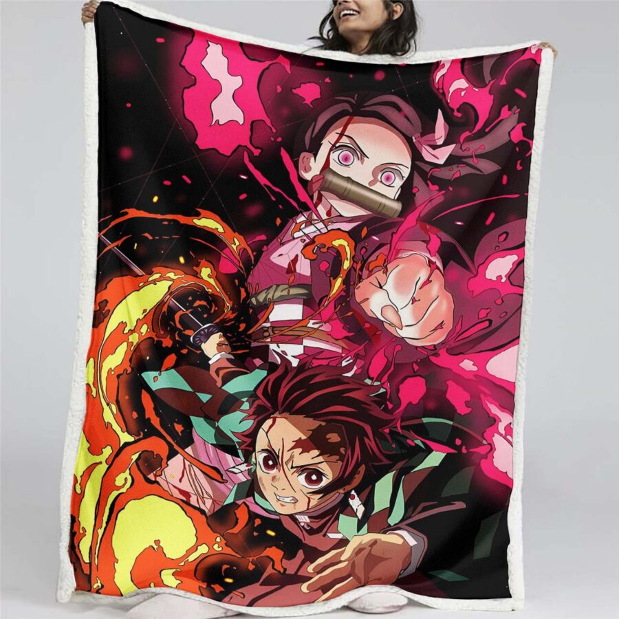 Tanjiro-Brüder Tanjiro Kamado Nezuko Kamado Decke - Fleecedecke