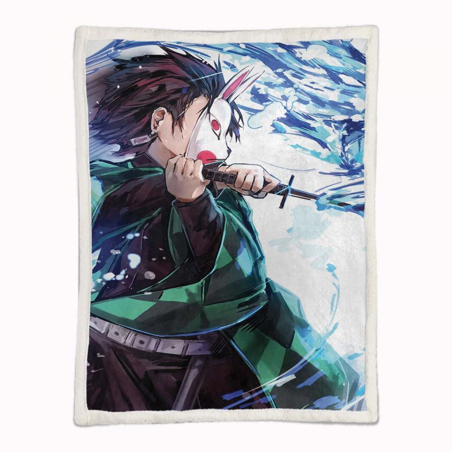 Tanjiro Kamado Demon Slayer 02 Decke - Fleecedecke – Bild 2