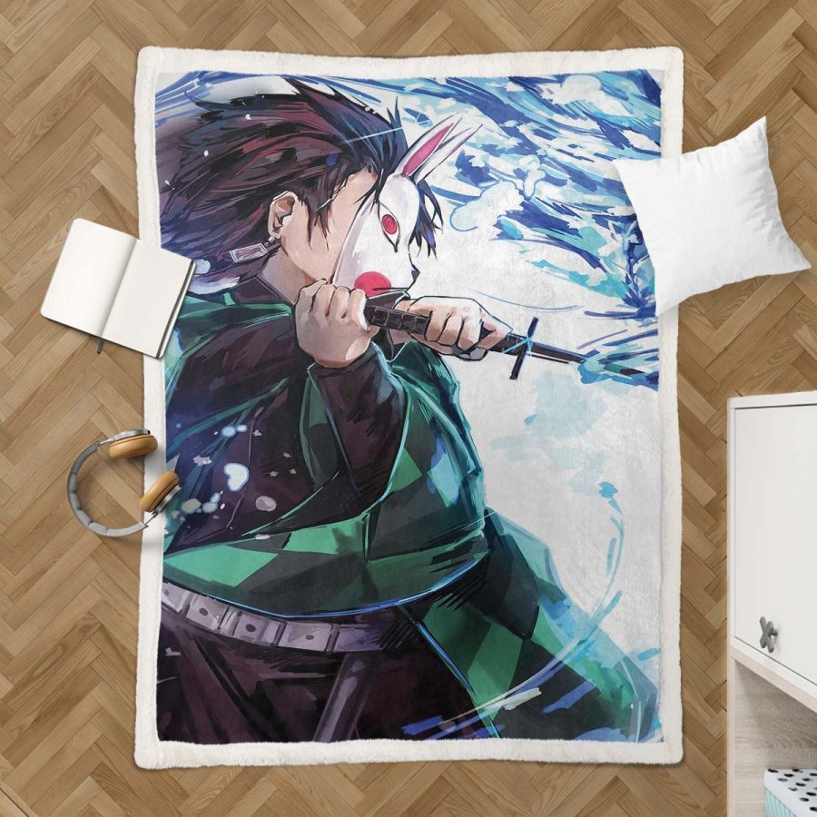 Tanjiro Kamado Demon Slayer 02 Decke - Fleecedecke – Bild 3