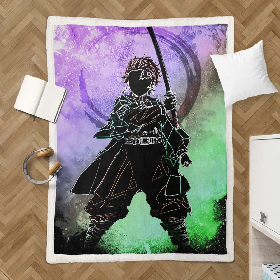 Tanjiro Kamado Demon Slayer 04 Decke - Fleecedecke – Bild 3