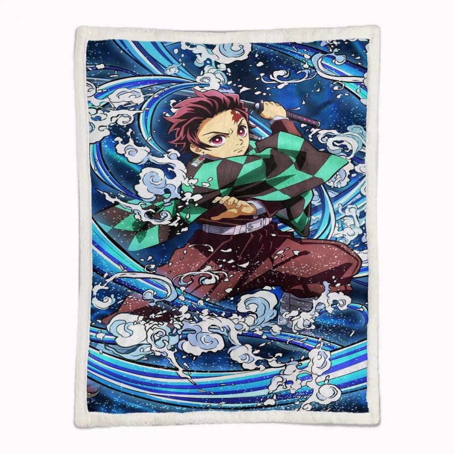 Tanjiro Kamado Demon Slayer 05 Decke - Fleecedecke – Bild 2