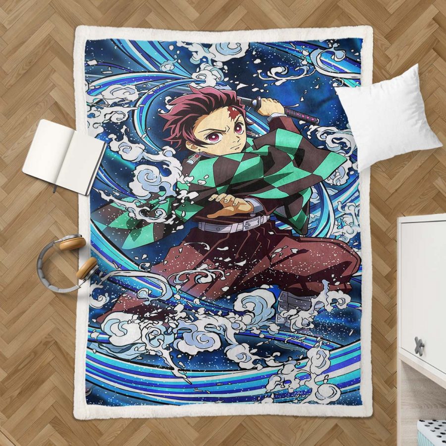 Tanjiro Kamado Demon Slayer 05 Decke - Fleecedecke – Bild 3