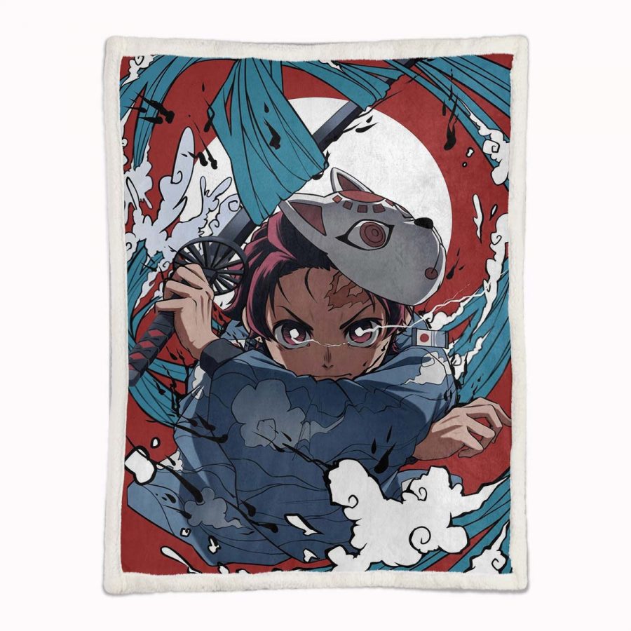 Tanjiro Kamado Demon Slayer 06 Decke - Fleecedecke – Bild 2