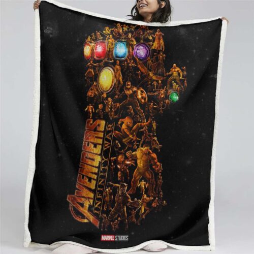 Thanos-Handschuh Decke - Fleecedecke