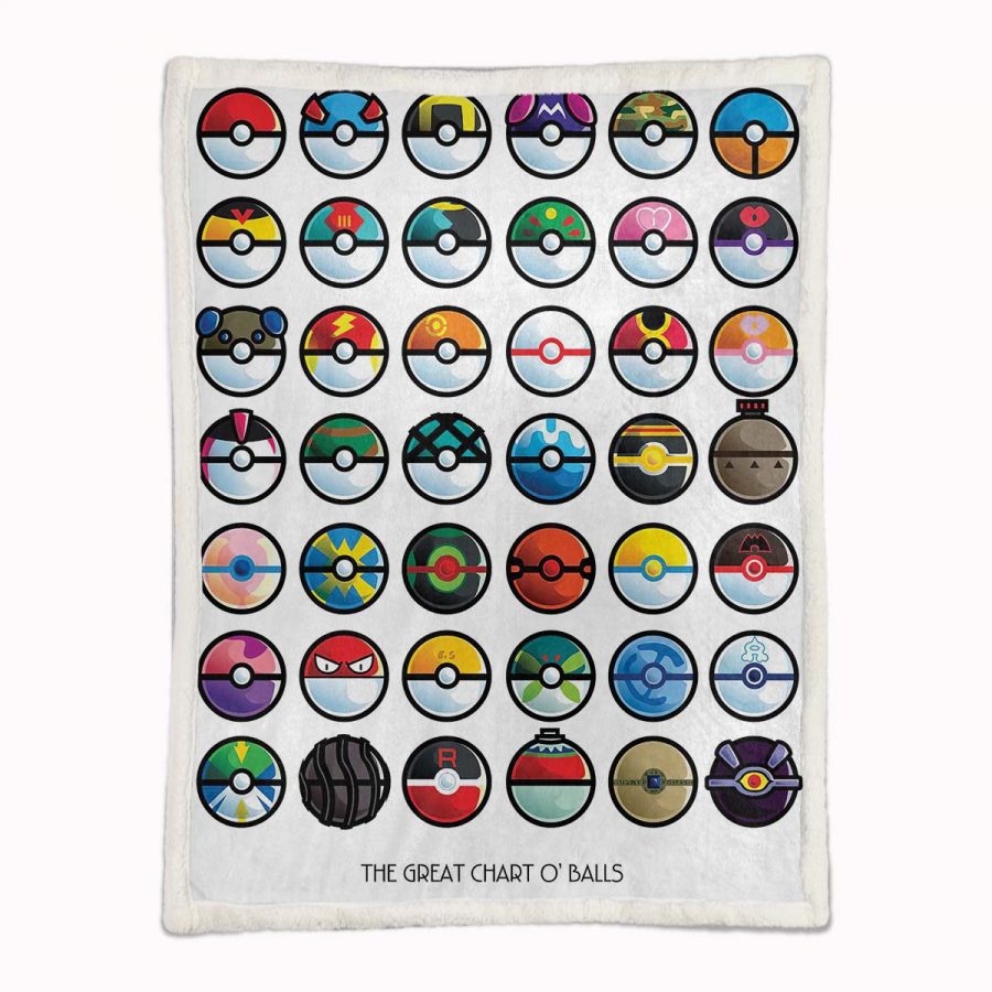 Die große Tabelle Pokemon-Bälle Decke - Fleecedecke – Bild 2