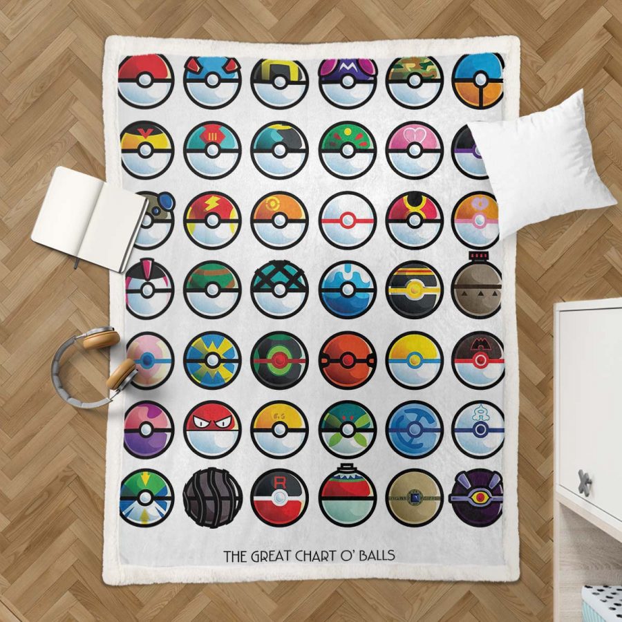 Die große Tabelle Pokemon-Bälle Decke - Fleecedecke – Bild 3
